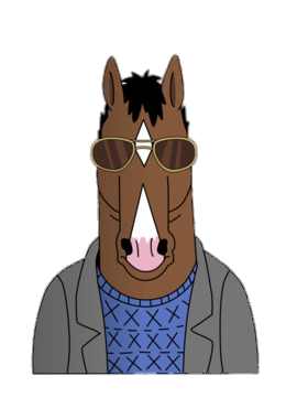 Check out this transparent BoJack Horseman wearing Sunglasses PNG image