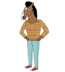 BoJack Horseman wearing a sweater
