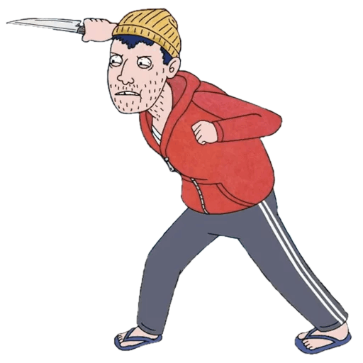 Check out this transparent BoJack character Todd with Knife PNG image