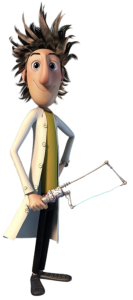 Cloudy with a chance of Meatballs character Flint Lockwood with saw