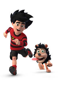 Dennis and Gnasher running