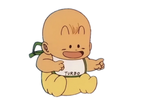 Dr. Slump baby Turbo pointing finger