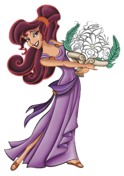 Check Out This Transparent Hercules Character Meg With Bunch Of Flowers Png Image