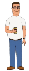King of the Hill character Hank holding beer