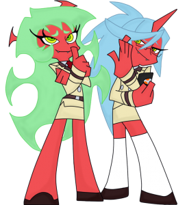 Panty and Stocking characters Scanty and Kneesocks