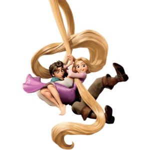 Rapunzel and Eugene jumping