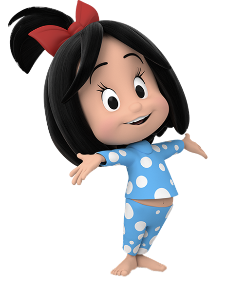 Cleo & Cuquin – Cleo wearing a polka dot pyjama