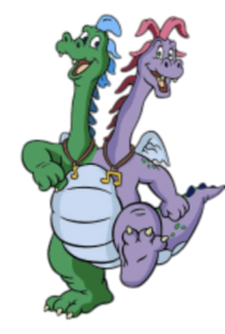 Dragon Tales characters Zak and Wheezie Walking