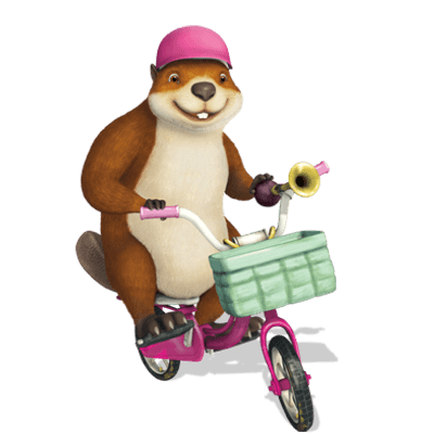 Franklin and Friends character Beaver on Bike