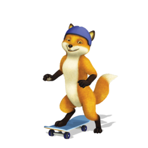 Franklin and Friends character Fox on Skateboard