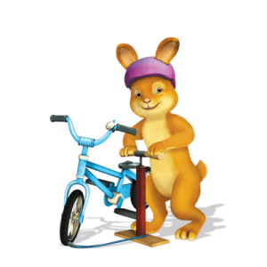Franklin and Friends character Rabbit repairing Bike