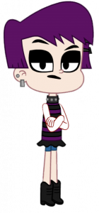 Looped character Amy arms crossed