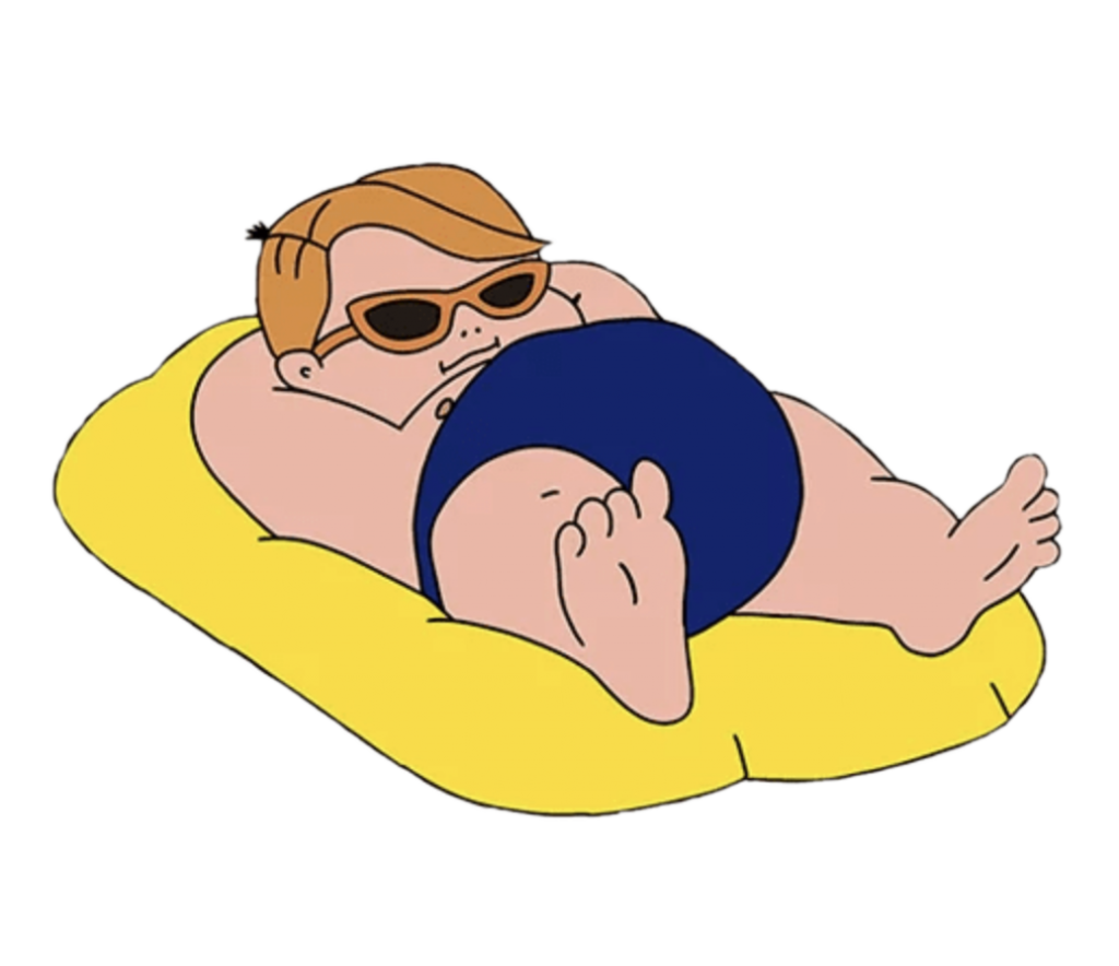 Louie Anderson relaxing in the Pool