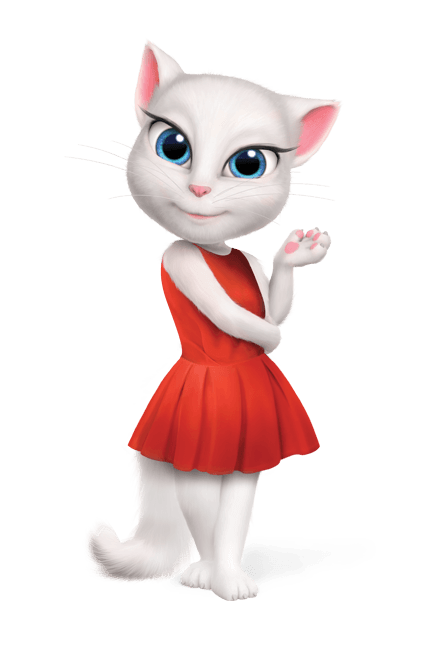 Check out this transparent Talking Tom character Angela in Red Dress PNG  image