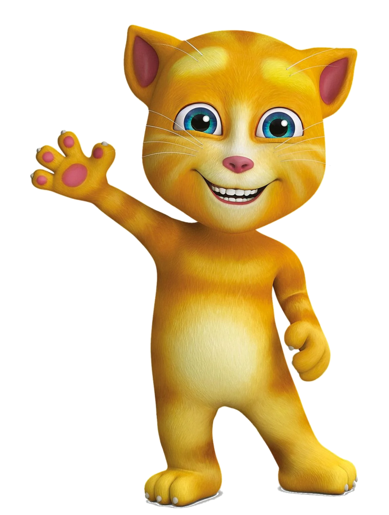 Check Out This Transparent Talking Tom Character Ginger Waving Png Image