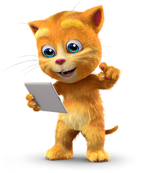 Check out this transparent Talking Tom character Ginger on Tablet PNG image