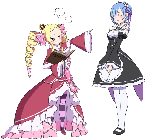 Re Zero Beatrice and Rem PNG Image