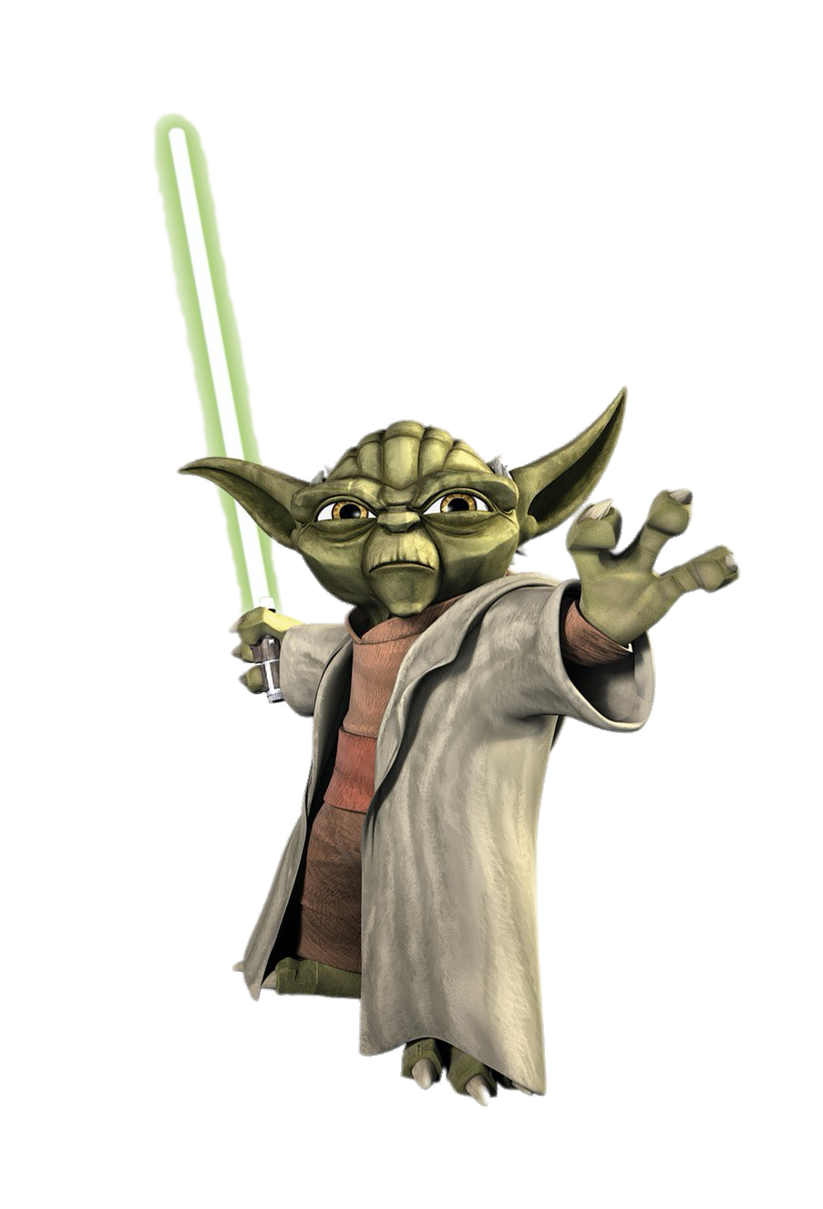Check out this transparent The Clone Wars - Yoda with Light Saber PNG image