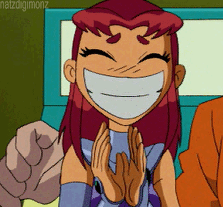 Teen Titans - Starfire Clapping animated GIF