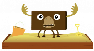 Big Block Singsong Moose in sand box