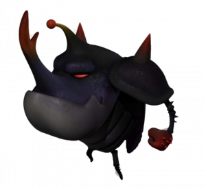 Larva Black the horned Atlas beetle