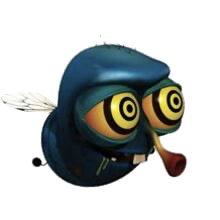 Larva Blue the housefly