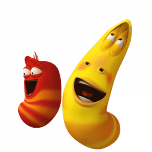 Larva Excited Red and Yellow