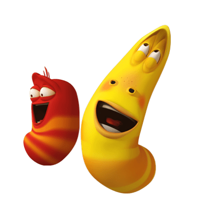Larva Excited Red and Yellow