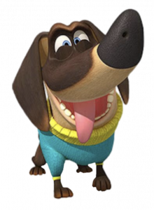 Larva Maroon the dachshund