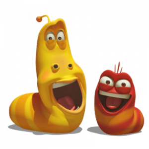 Larva Red and Yellow smiling