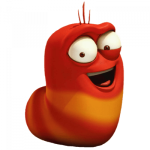 Larva Red smiling