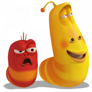 Larva Yellow and angry Red