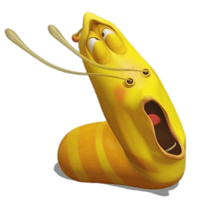 Check out this transparent Larva - Yellow funny face PNG image