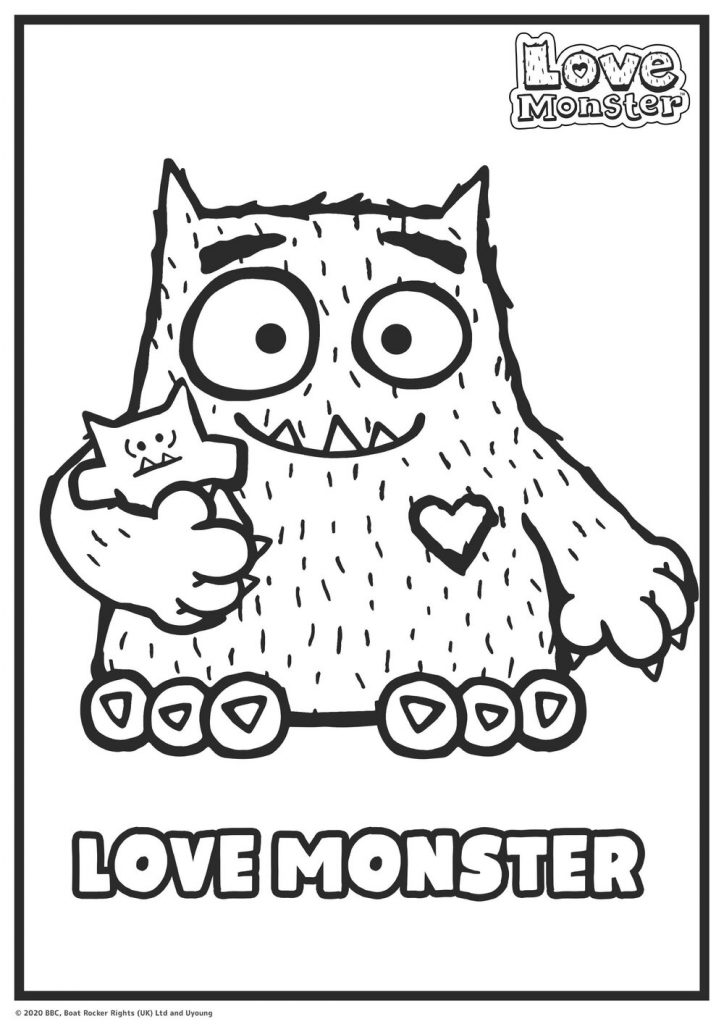 Love Monster - Cute monster colouring image