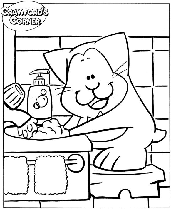 Crawford the Cat Washing hands