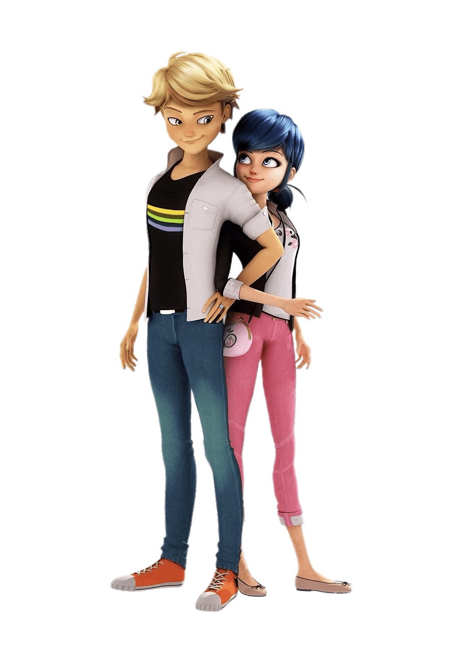 Check out this transparent Ladybug & Cat Noir - Adrien and Marinette PNG  image