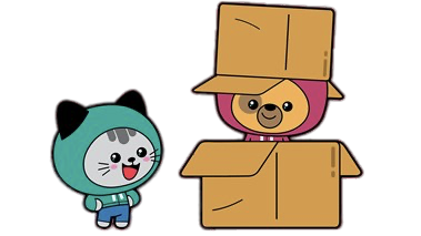 Kit & Pup – Cardboard box