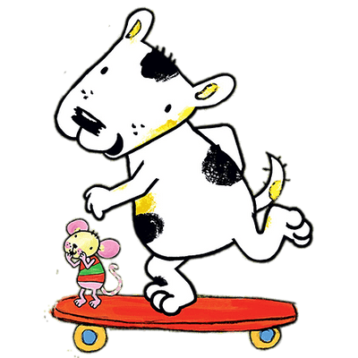 Poppy Cat – Zuzu and Mo on a skateboard