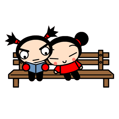 Pucca – Pucca and Garu on a bench