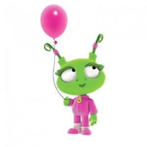 Rob the Robot Ema with pink balloon