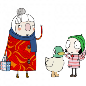 Sarah and Duck Scarf Lady