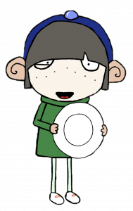Sarah and Duck Smiling Plate Girl