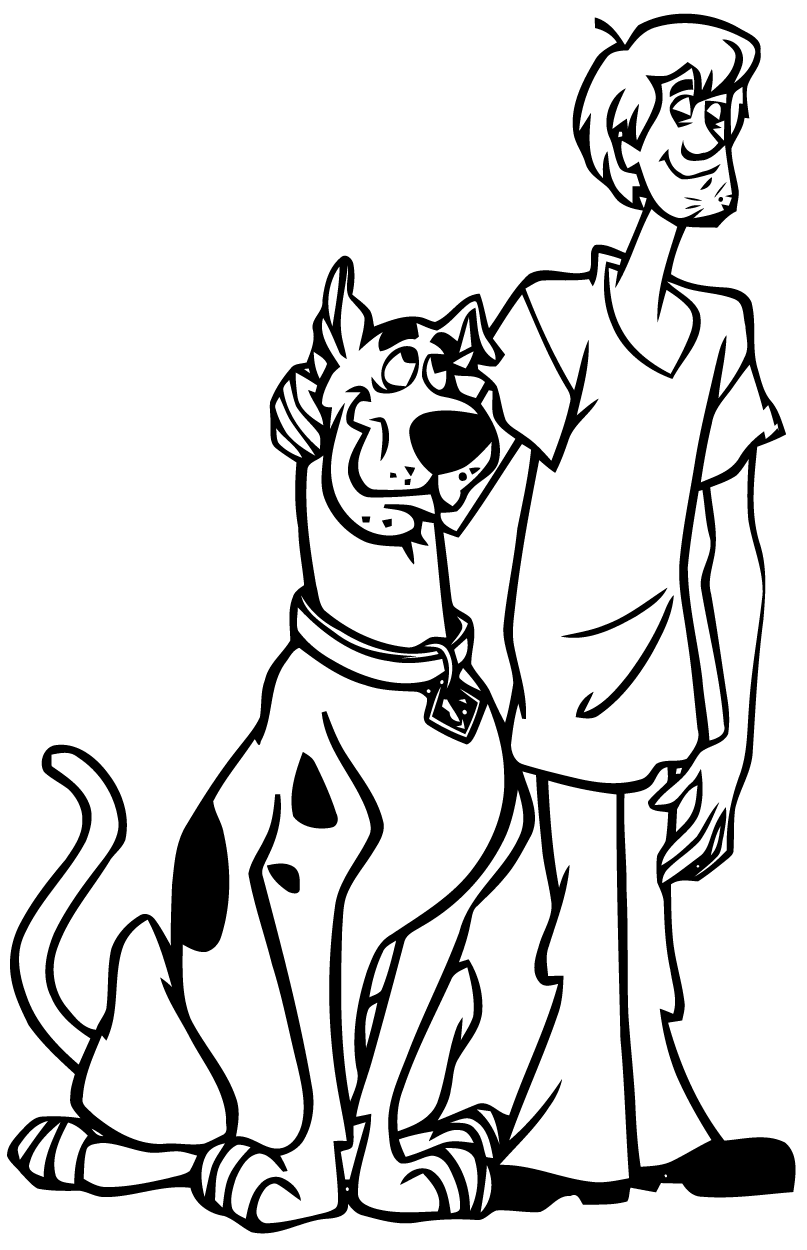 Scooby-Doo - Scooby and Shaggy colouring image.