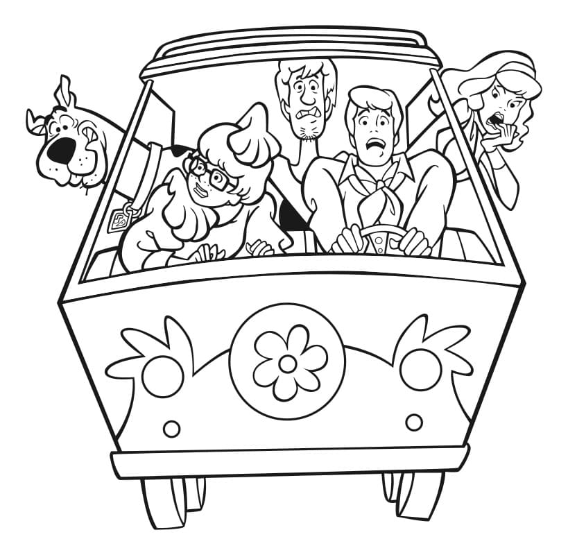 Scooby Doo In Mystery Machine Coloring Pages For Kids Vrogue co