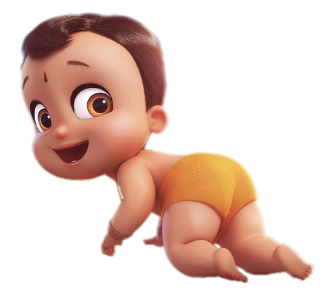 Check Out This Transparent Mighty Little Bheem Bheem Crawling Png Image