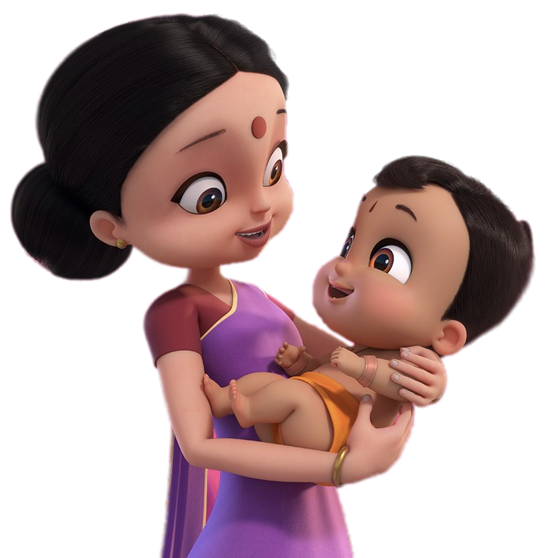 Check out this transparent Mighty Little Bheem - Bheem with mom PNG image