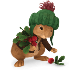 Peter Rabbit Benjamin loves radishes