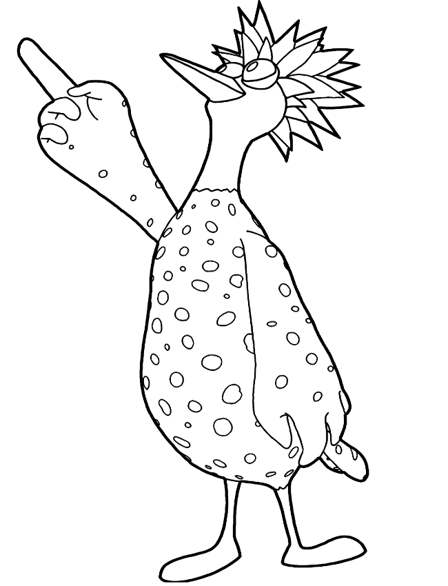 Zigby - Bertie Bird colouring image