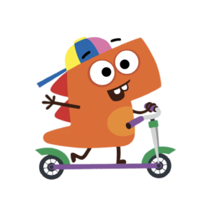 DinoCity Ricky on his Scooter