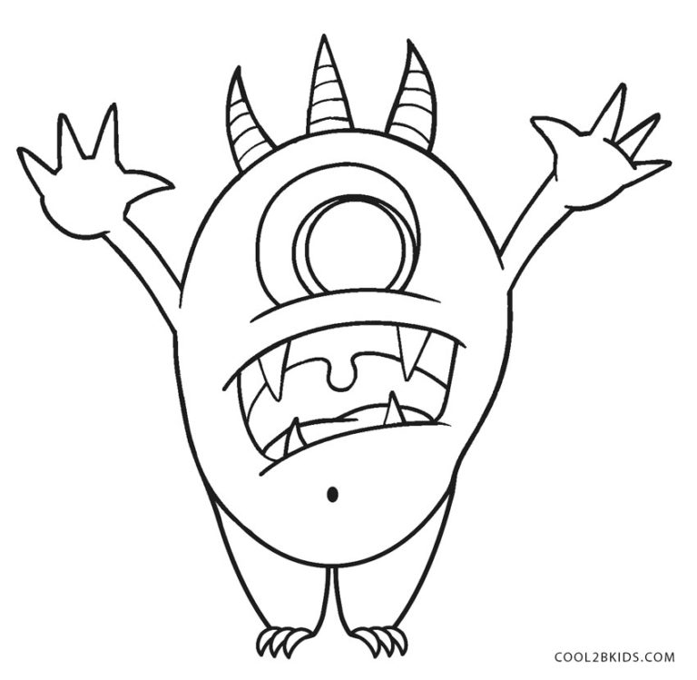 Nerds and Monsters - One-eyed Monster colouring image